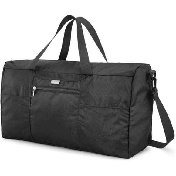 Foldaway Packable Duffel Bag, Black, Medium